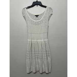 American Eagle Outfitters Cream Open Knit Girlie Sparkle Fairy Whimsical M Dress